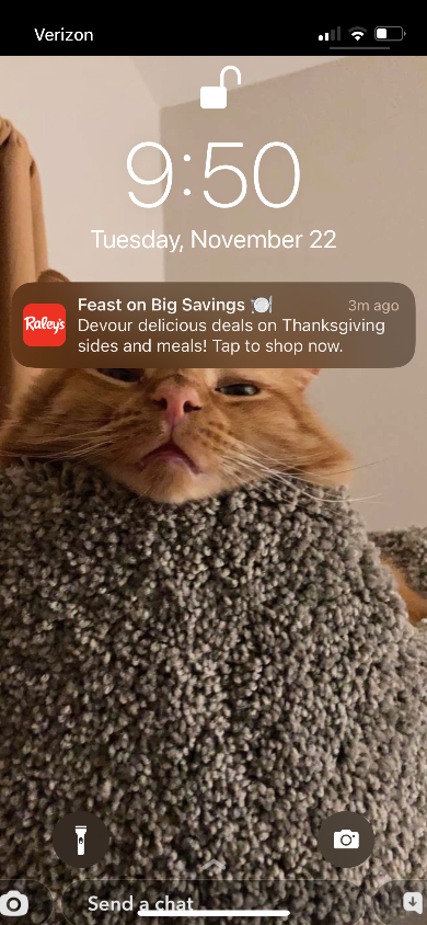 Raley's push notification